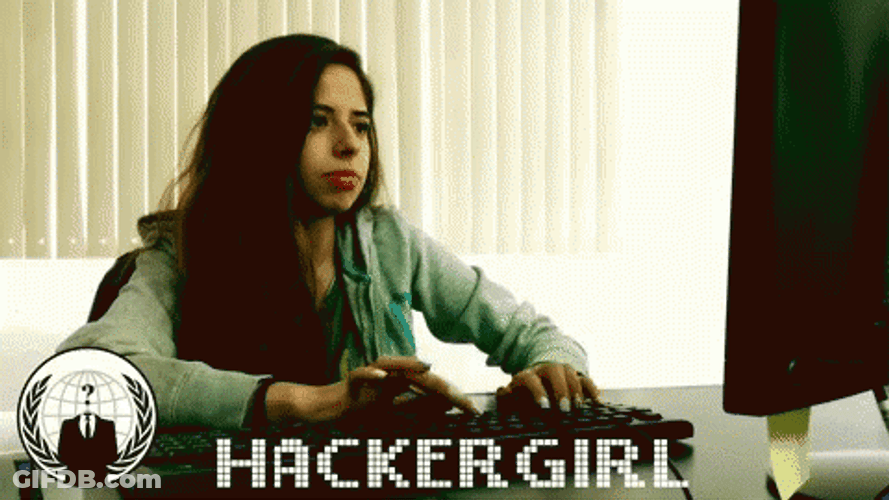 Hacking Hacker Girl Typing Screen GIF