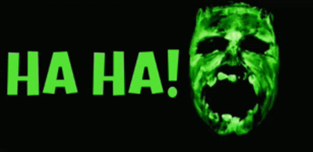 Haha Creepy Green Mask GIF