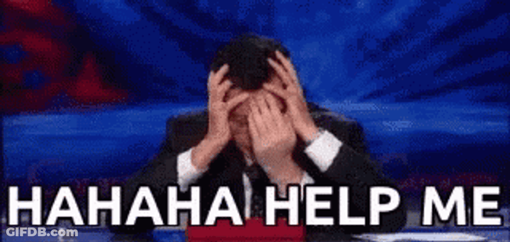 HaHaHa Help Me Stephen Colbert GIF