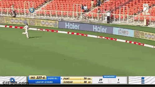 Haier Ad On Side Of Field GIF