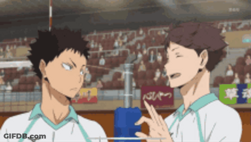 Haikyū Toru Oikawa Hajime Iwaizumi Talking GIF
