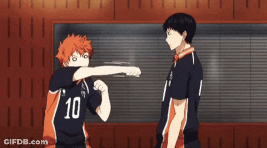 Haikyuu Hinata Funny Punch GIF