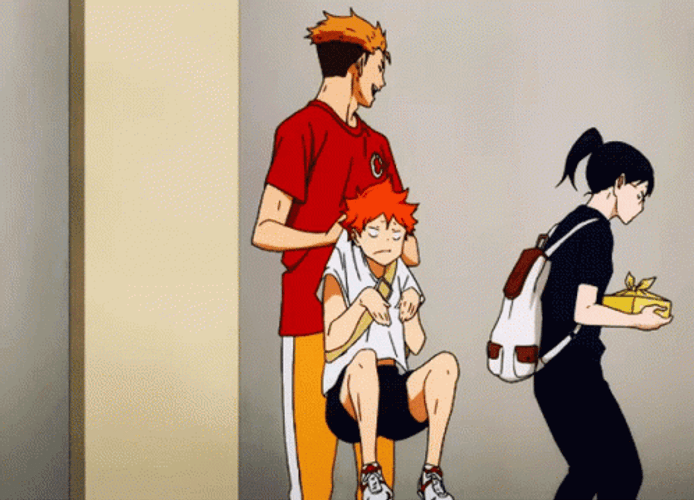 Haikyuu Terushima Throw Hinata GIF