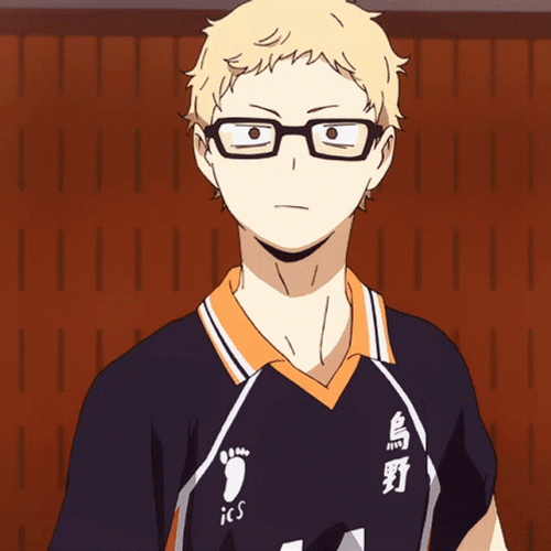 Haikyuu Tsukishima Walk Stare GIF