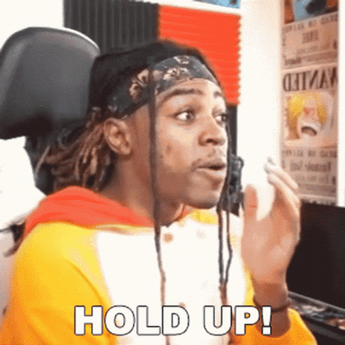 Hair Braided Man Hold Up Wait A Minute GIF