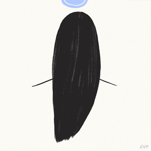 Hair Brushing Long Black Hair Animation GIF