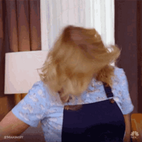 Hair Flip Blonde Girl GIF
