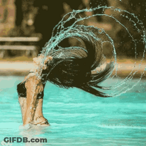 Hair Flip Water Splash GIF