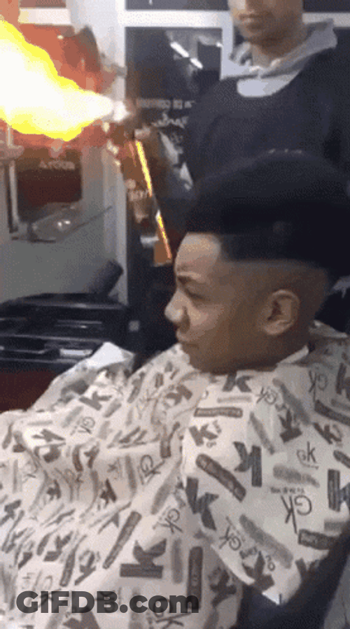 Hair On Fire Barber Shop GIF