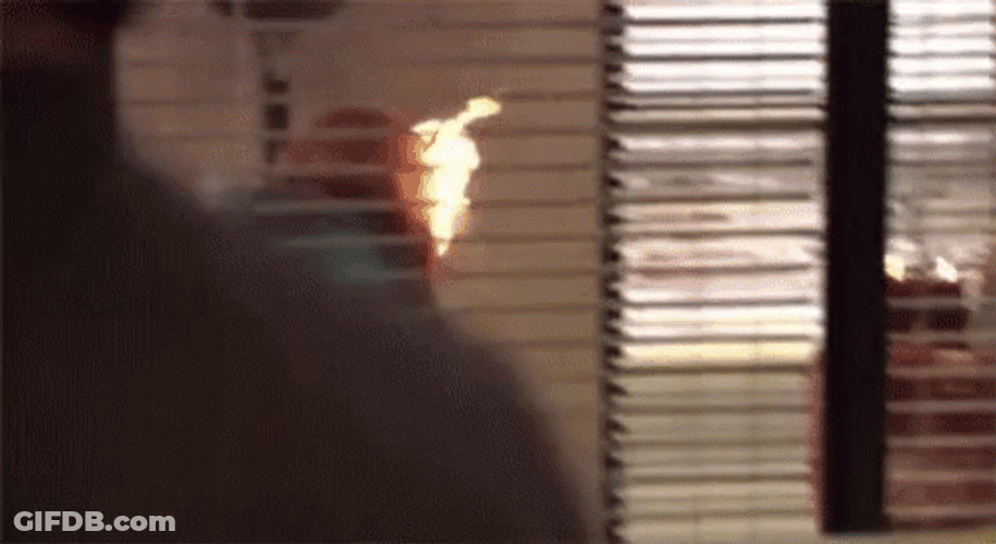 Hair On Fire In The Office GIF