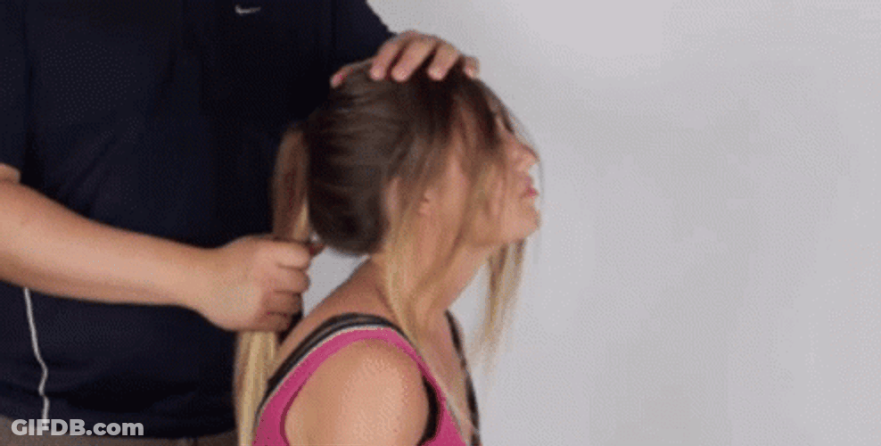 Hair Pulling Stretch Pull GIF