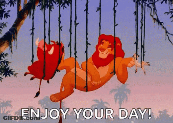 Hakuna Matata Simba Pumbaa Enjoy Your Day GIF