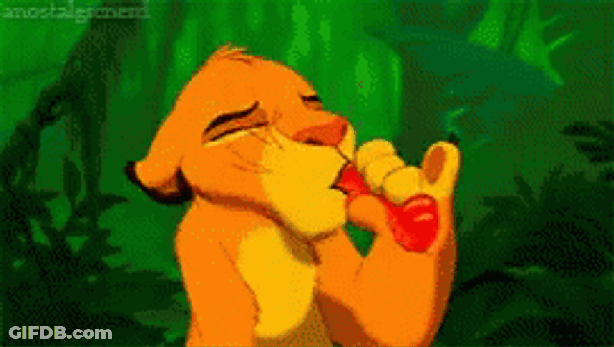 Hakuna Matata Simba Swallowing GIF