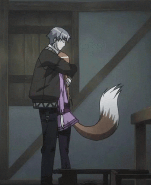 Half Human Anime Cuddle GIF
