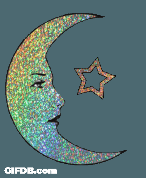 Half Moon Star Glitter GIF