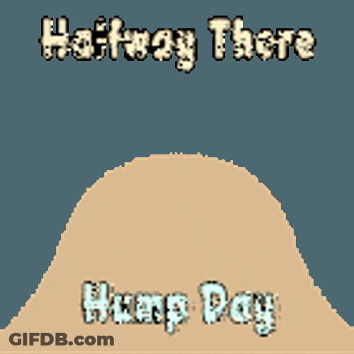Halfway There Hump Day Wednesday Is Hump Day Sticker GIF