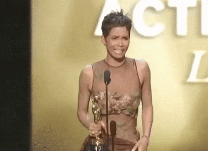 Halle Berry Receiving An Award GIF