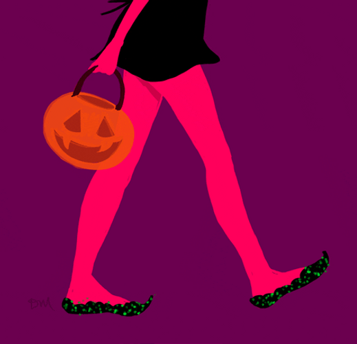 Halloween Girl Trick-Or-Treat GIF