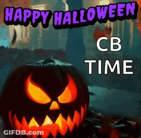 Halloween Greeting Carved Pumpkin Happy Halloween CB Time GIF