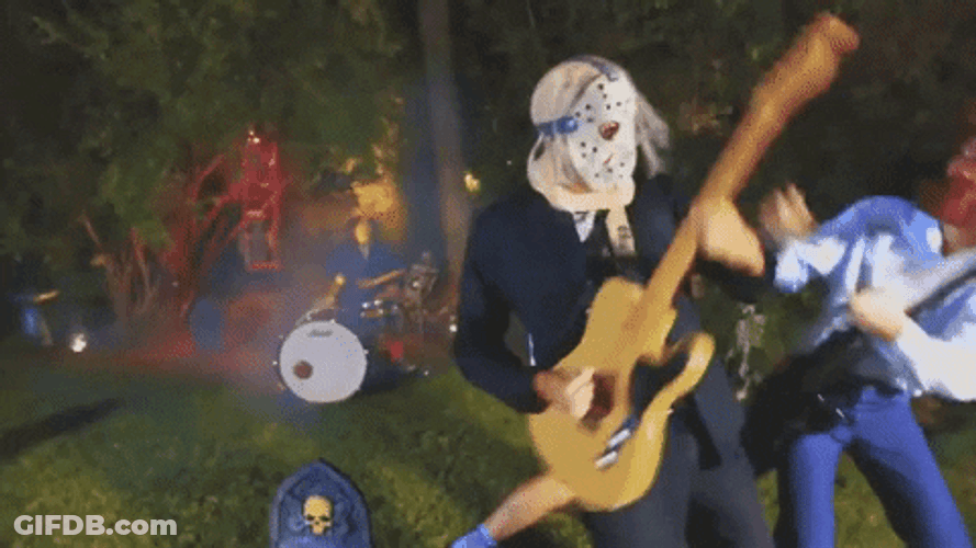 Halloween Guitar Party Playing GIF