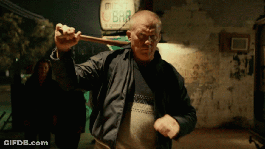 Halloween Kills Anthony Michael Hall Wielding Bat GIF