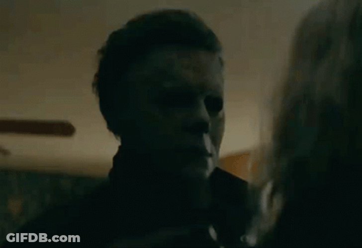 Halloween Kills Michael Myers Head Tilting GIF