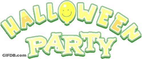 Halloween Party Logo With Smiling Face GIF