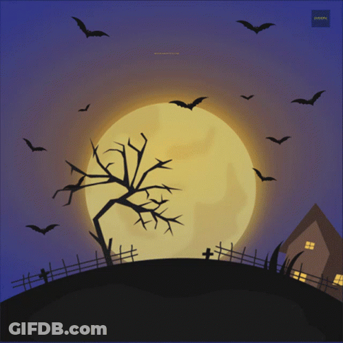 Halloween Poster Pumpkin Driving Golf Cart GIF