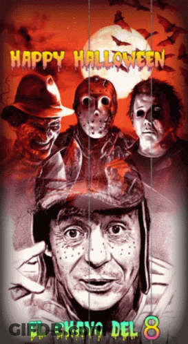 Halloween Poster With El Chavo Del 8 GIF