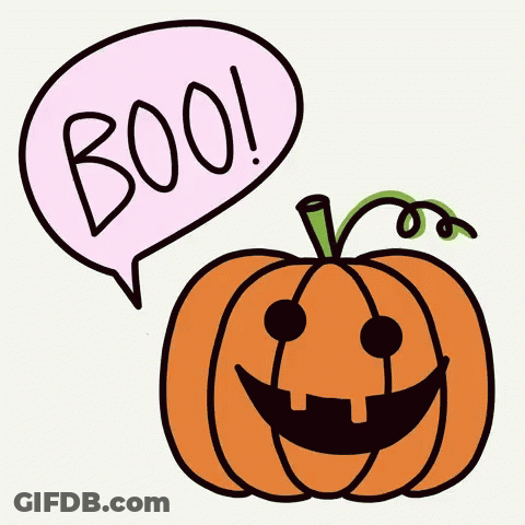 Halloween Pumpkin Saying Boo GIF