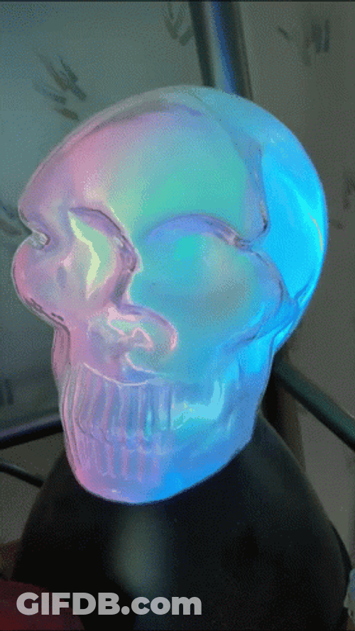 Halloween Skull Flashing Lights GIF