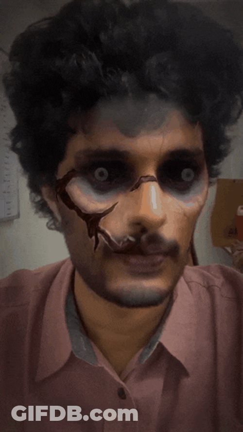 Halloween Zombie Guy Scary Face GIF