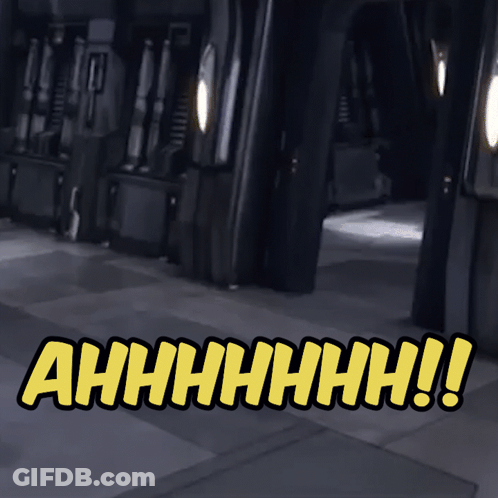 Hallway Cartoon With Ahhhh GIF