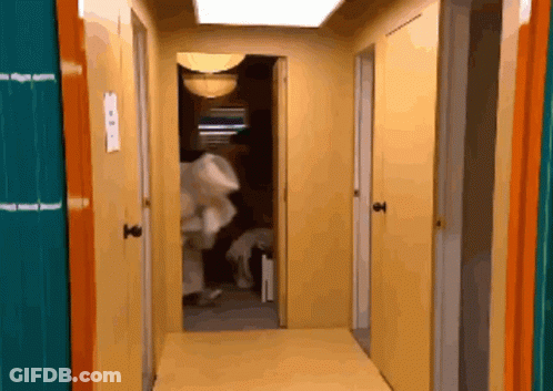 Hallway Sign Saying B GIF