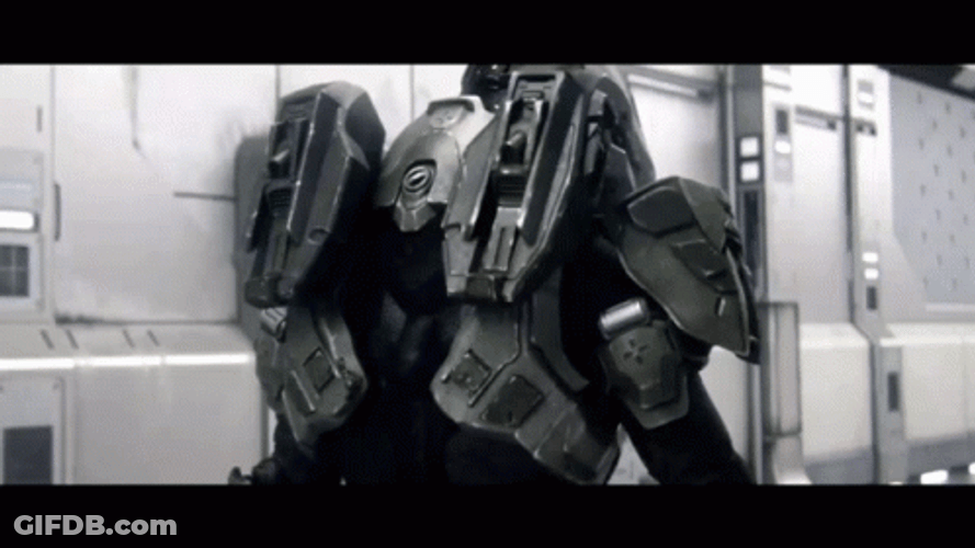 Halo 4 Master Chief Walking Hallway GIF