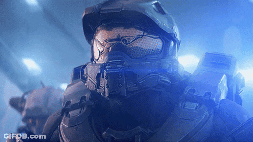 Halo 4 Video Game Staring Chief GIF