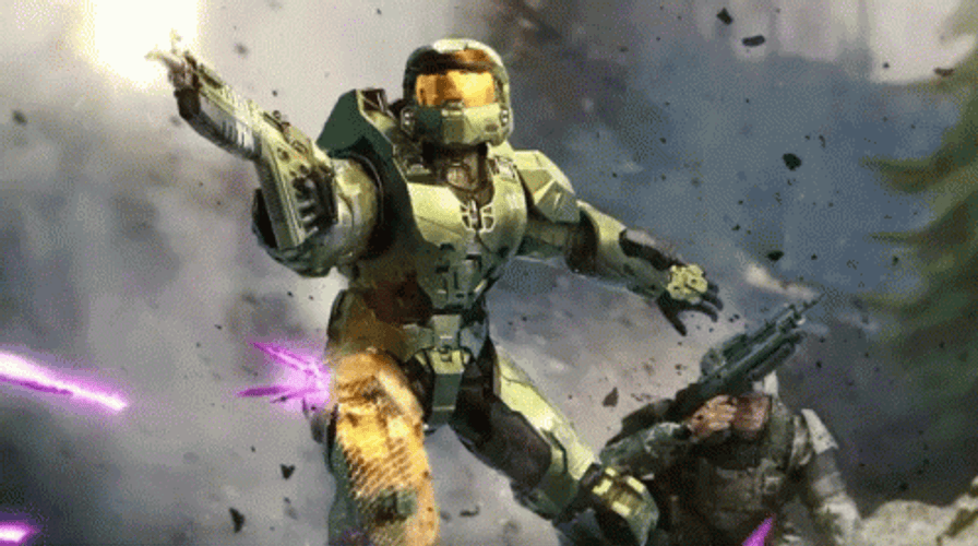 Halo Infinite Taking Fire GIF