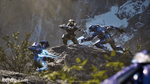 Halo Video Game Being Played On Computer GIF