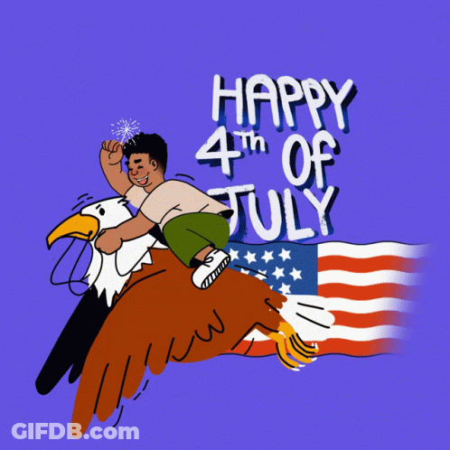 Hamburger And Hot Dog Saying Happy 4Th Of July Love Ya GIF