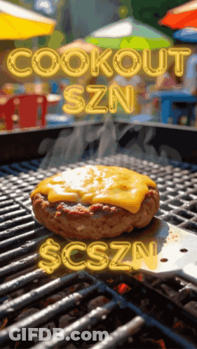 Hamburger Cooking On Grill Says Cookout Szn GIF