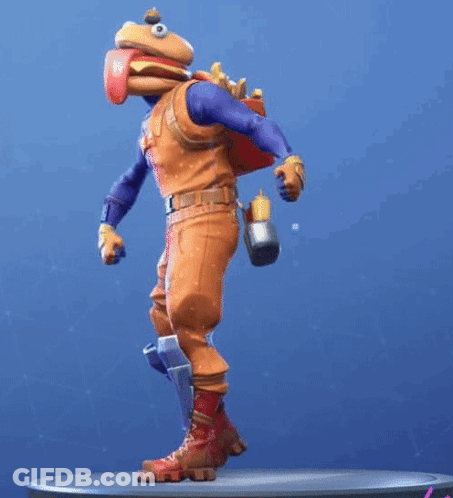 Hamburger Head Cartoon Character With Tongue Out GIF