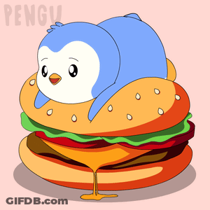 Hamburger Junkie Surrounded By Burgers And Milkshakes GIF