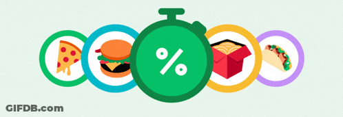 Hamburger Pizza Taco Box Of Noodles Timer In Circles GIF