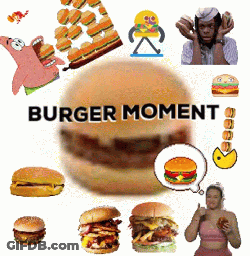 Hamburger Saying Burger Moment GIF