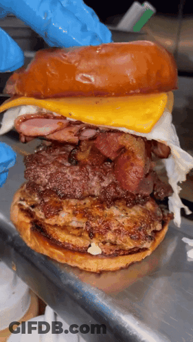 Hamburger With Bacon And Cheese GIF
