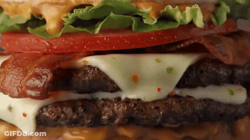 Hamburger With Bacon And Cheese Close Up GIF