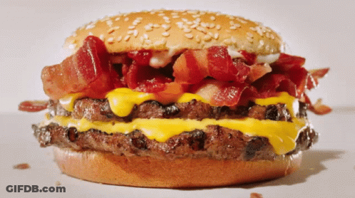Hamburger With Bacon And Cheese GIF