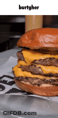 Hamburger With Burtgher Text GIF