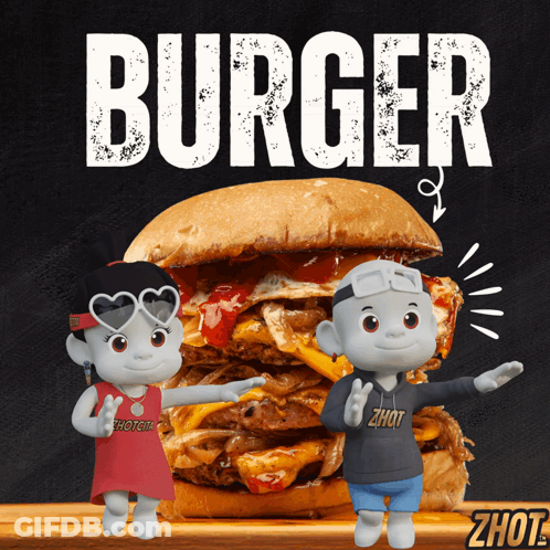 Hamburger With Burtgher Text GIF