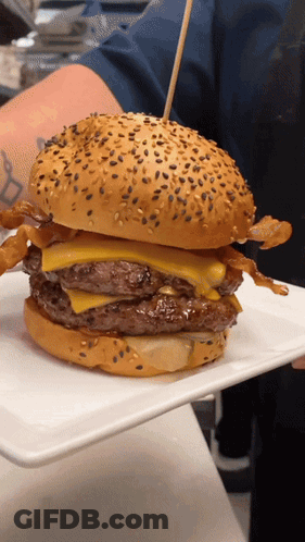 Hamburger With Cheese And Bacon GIF